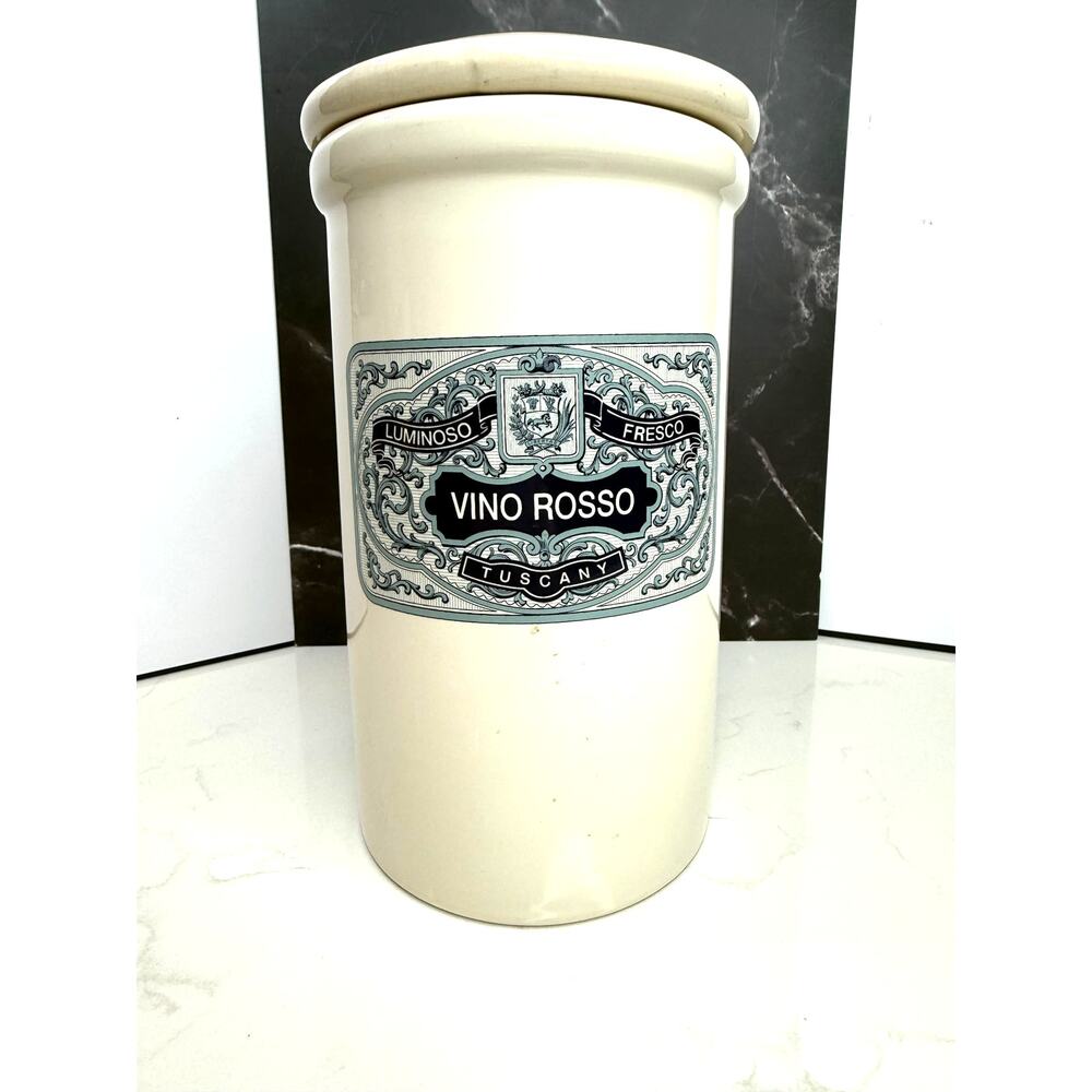 Classic Ceramics California Pantry Vinno Rosso Tuscany Canister with Lid